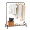CostwayIndustrial Metal Garment Rack Heavy Duty Floor Cloth Rack w/ Shoe Storage Shelf